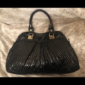 Treesje Large Black Patent Leather Satchel.